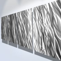 Image 1 of Silver Reef- Abstract Metal Wall Art Contemporary Modern Decor