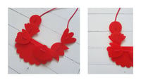 Image 5 of ogrlica p l e k s i ROŽA - rdeča .3 // necklace p l e x i g l a s s FLOWER - red .3