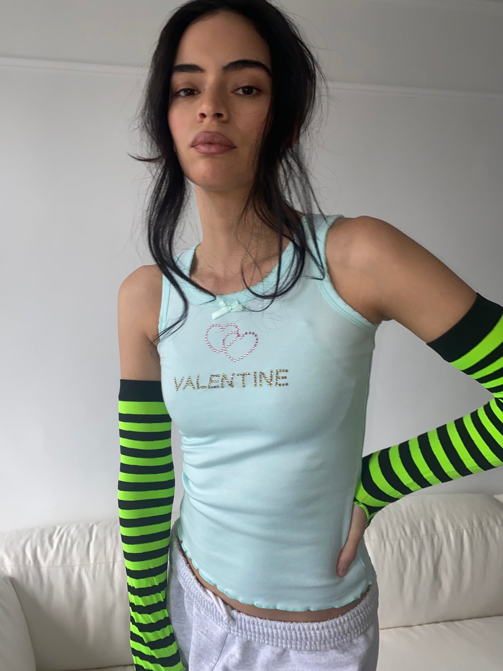 Image of Valentine Turquoise Tank Top Limited Restock Pre Order January💚