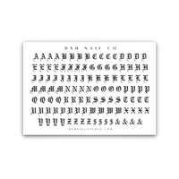 BLACK CAPITOL OLD ENGLISH NAIL DECALS