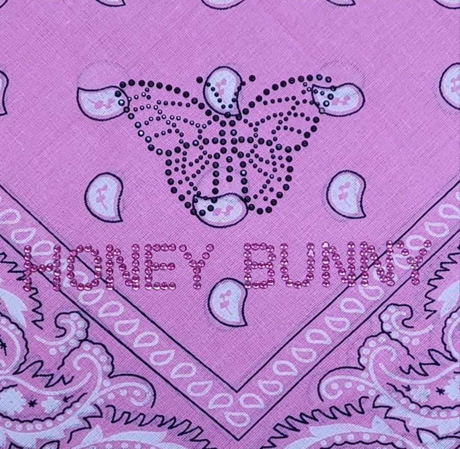 Image of Honey Bunny Butterfly Baby Pink Bandana Pre Order 💖