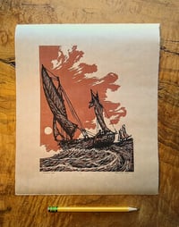 Image 1 of "The Spray 1895", two block woodcut on paper