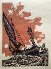 Image 2 of "The Spray 1895", two block woodcut on paper