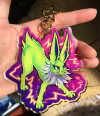 Image 3 of Large "Electric Spiky Fox" Acrylic Keychain
