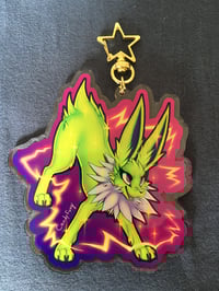 Image 4 of Large "Electric Spiky Fox" Acrylic Keychain