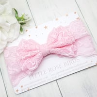 Image 1 of Pink Lace Headwrap Headband 