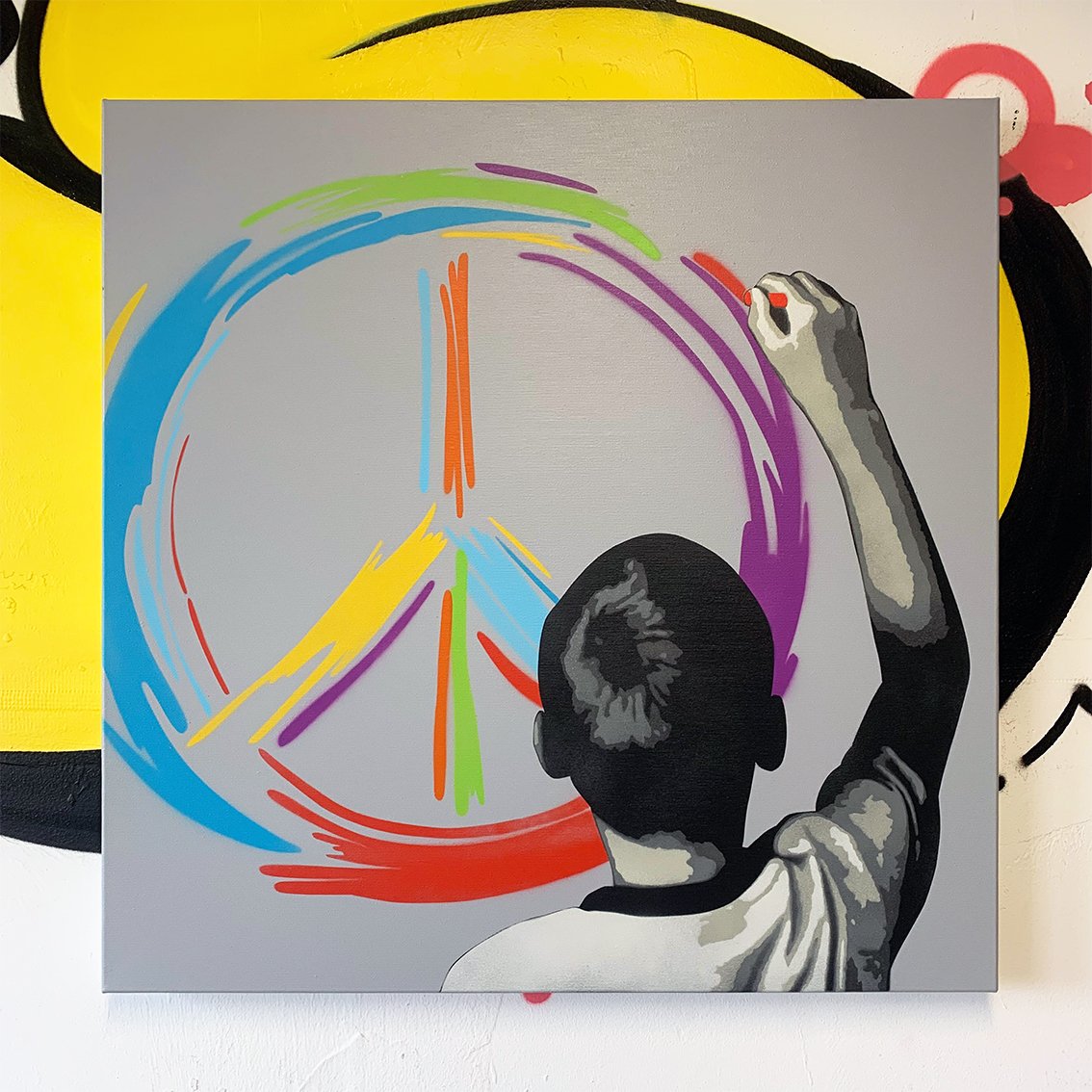 Image of "Peace" Edition of 8 on 70x70cm Deep Edge Canvas