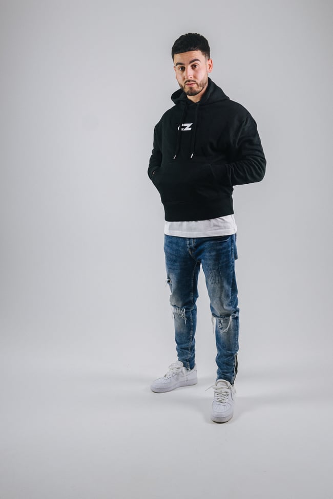 “CZ” HOODIE BLACK/WHITE