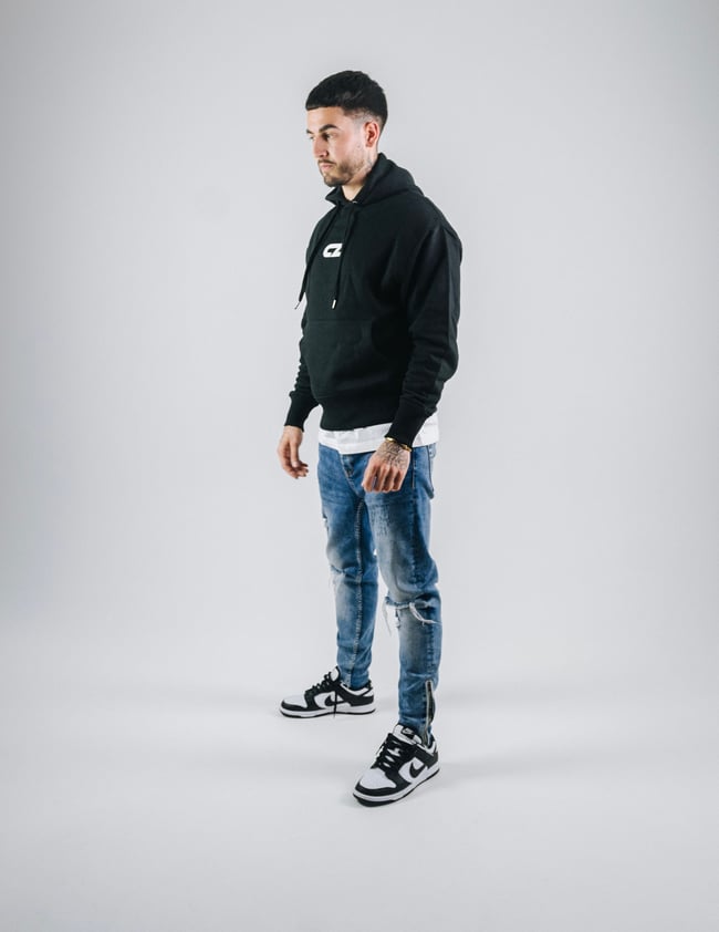 “CZ” HOODIE BLACK/WHITE