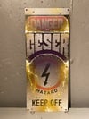 "GESER-Electrocution Hazard" Hand painted Metal Sign 