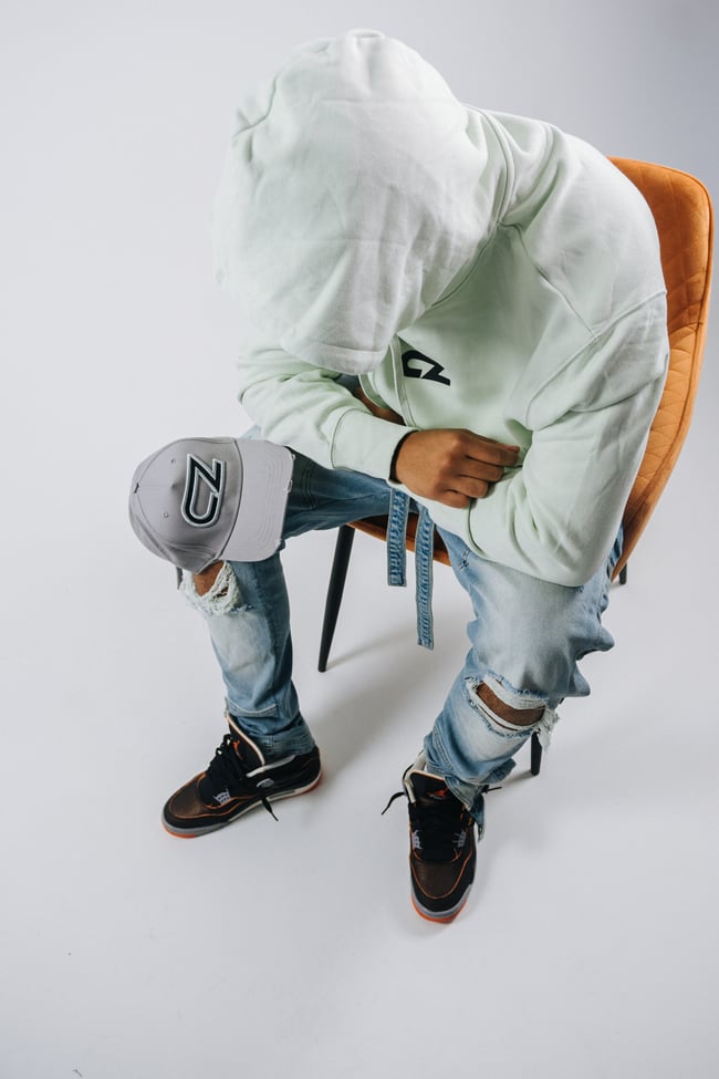 “CZ” PASTEL HOODIE GREEN/BLACK