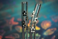Image 2 of Set of 2 Flower Glass Straws