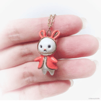 Image 3 of Red ridding hood bunny necklace