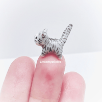 Image 3 of Tiny gray tabby kitty figurine