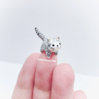 Image 4 of Tiny gray tabby kitty figurine