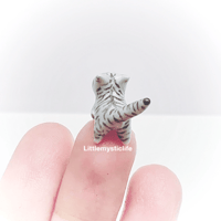 Image 5 of Tiny gray tabby kitty figurine