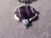 Image of BANDED AMETHYST AND LARIMAR PENDANT WITH SWAROVSKI CUBED BEADS