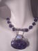 Image of CHAROITE AND MOONSTONE PENDANT WITH CARVED SAPPHIRE BEADS