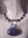 Image of CHAROITE AND MOONSTONE PENDANT WITH CARVED SAPPHIRE BEADS