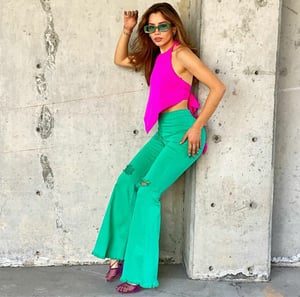 Image of Teal Flare Bootcut Jean's 