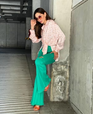 Image of Teal Flare Bootcut Jean's 