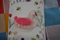 Image 1 of Light pink swan mini brooch