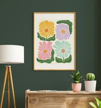 Image 3 of A3 Bright Pastels Flower Print