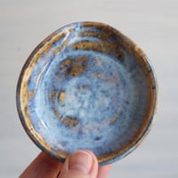 Image 8 of Small Spoon Rest in Swirly Blue Glaze, Ceramic Coffee Station Spoon Dish, Made in USA