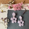 "Pollen" chunky flower drop earrings - white