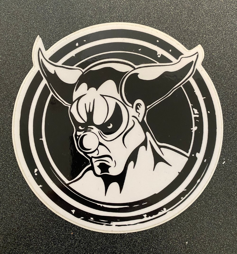 Image of Black and White CrossFit Pukie Target Sticker 5" x 5" Vinyl