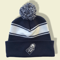 Navy Knit Pom Beanie