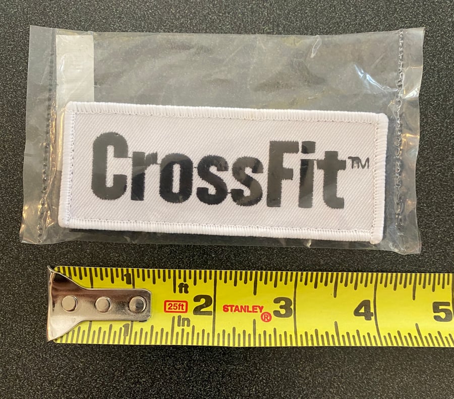Image of CrossFit White with Black logo patch 4" x 1 1/2"