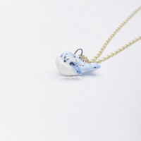 Image 3 of Tiny galaxy blue whale necklace