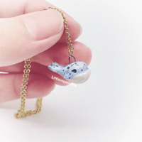 Image 4 of Tiny galaxy blue whale necklace