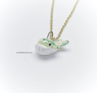 Image 4 of Tiny galaxy green whale necklace