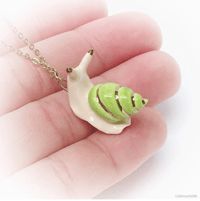 Image 1 of Green snail necklace