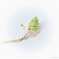 Image 2 of Green snail necklace