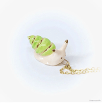 Image 4 of Green snail necklace