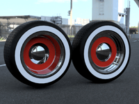 1/64 Scale Staggered Roadster wheels w/ tires