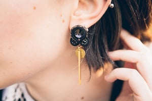 Pendientes soutache LAPONIA - black