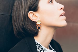 Pendientes soutache ZAMBEZE - herrumbre y zafiro