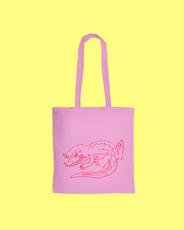   CROCODILE pink totebag -50% OFF