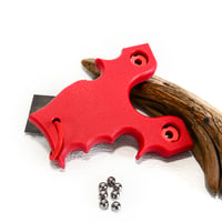 Image 2 of Sling Shot Catapult, Red Textured HDPE, The Renegade, Hunter Gift, Right or Left Handed Shooter