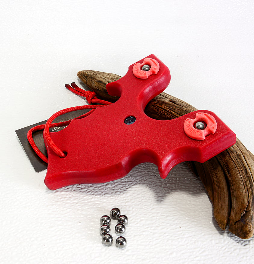 Image of Sling Shot Catapult, Red Textured HDPE, The Renegade, Hunter Gift, Right or Left Handed Shooter