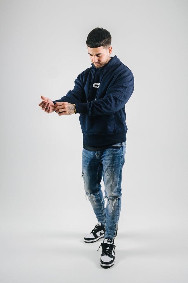 “CZ” HOODIE NAVY/WHITE