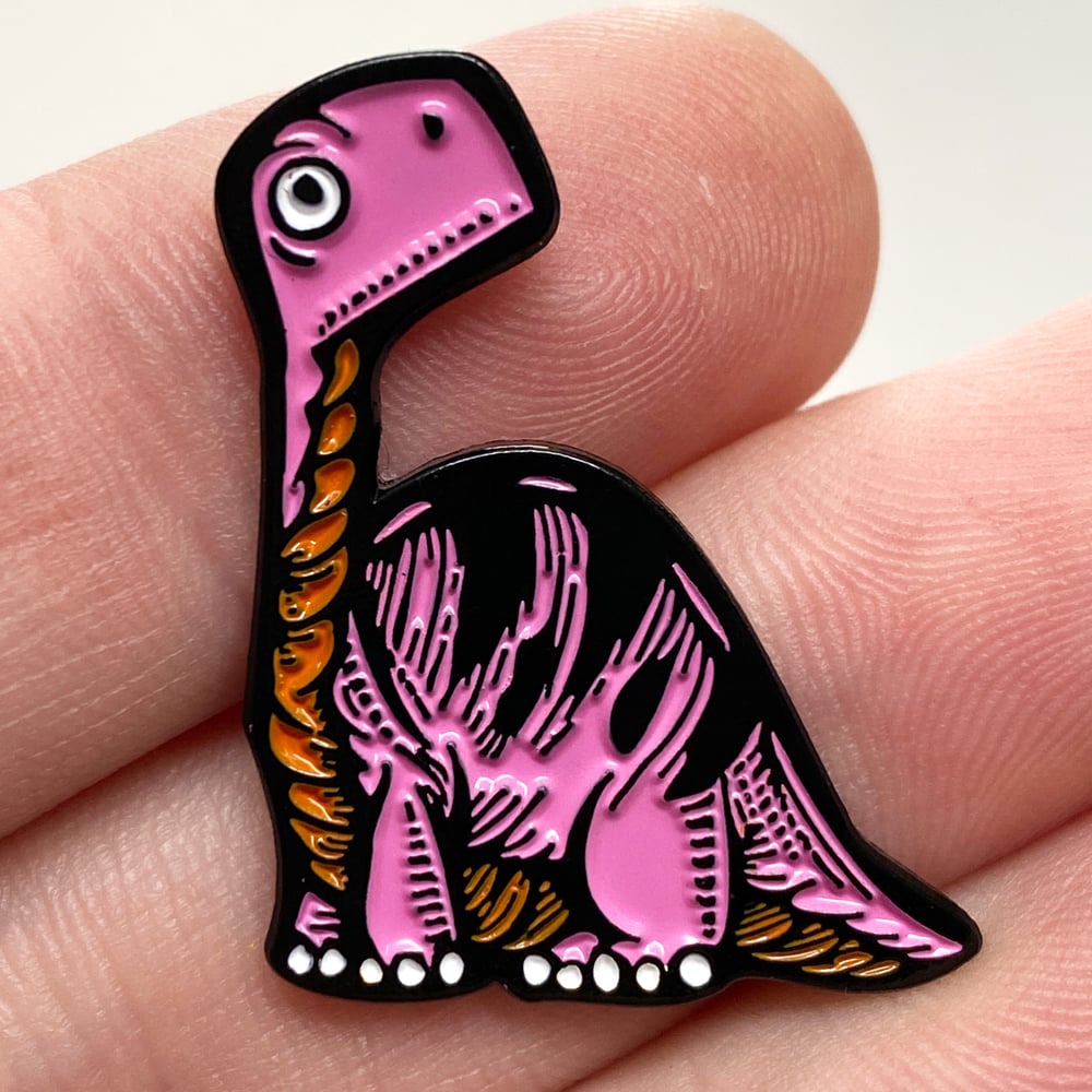 Tiny Long Neck Dino Enamel Pin