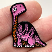 Image 1 of Tiny Long Neck Dino Enamel Pin