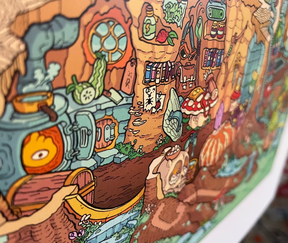 Image of Onion-Head's Hut on Kaiju Island Poster Print