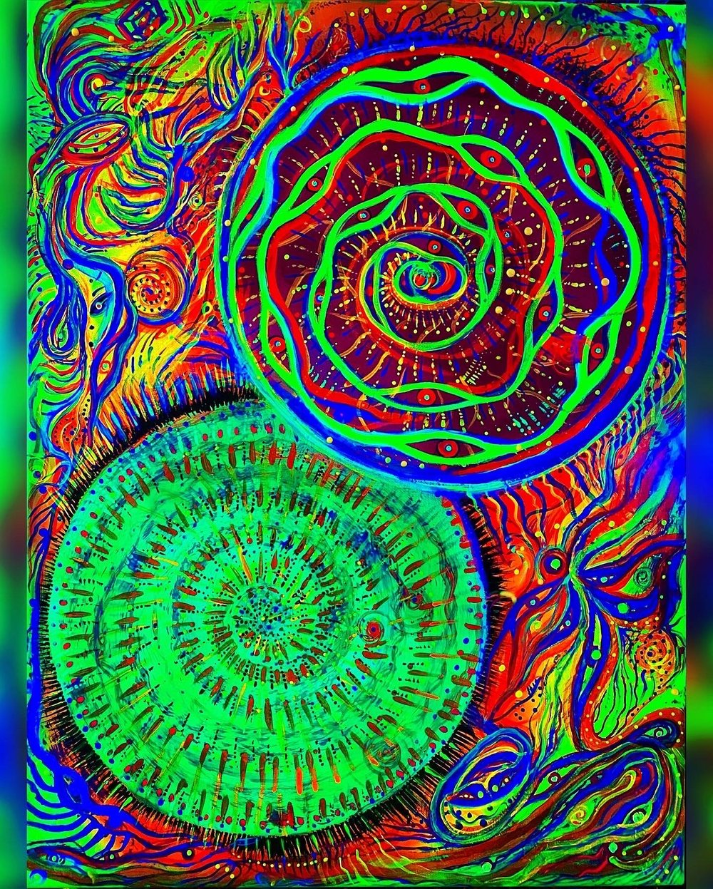  Hemogloluminous - 3D UV Tapestry from original Painting - 18x24"
