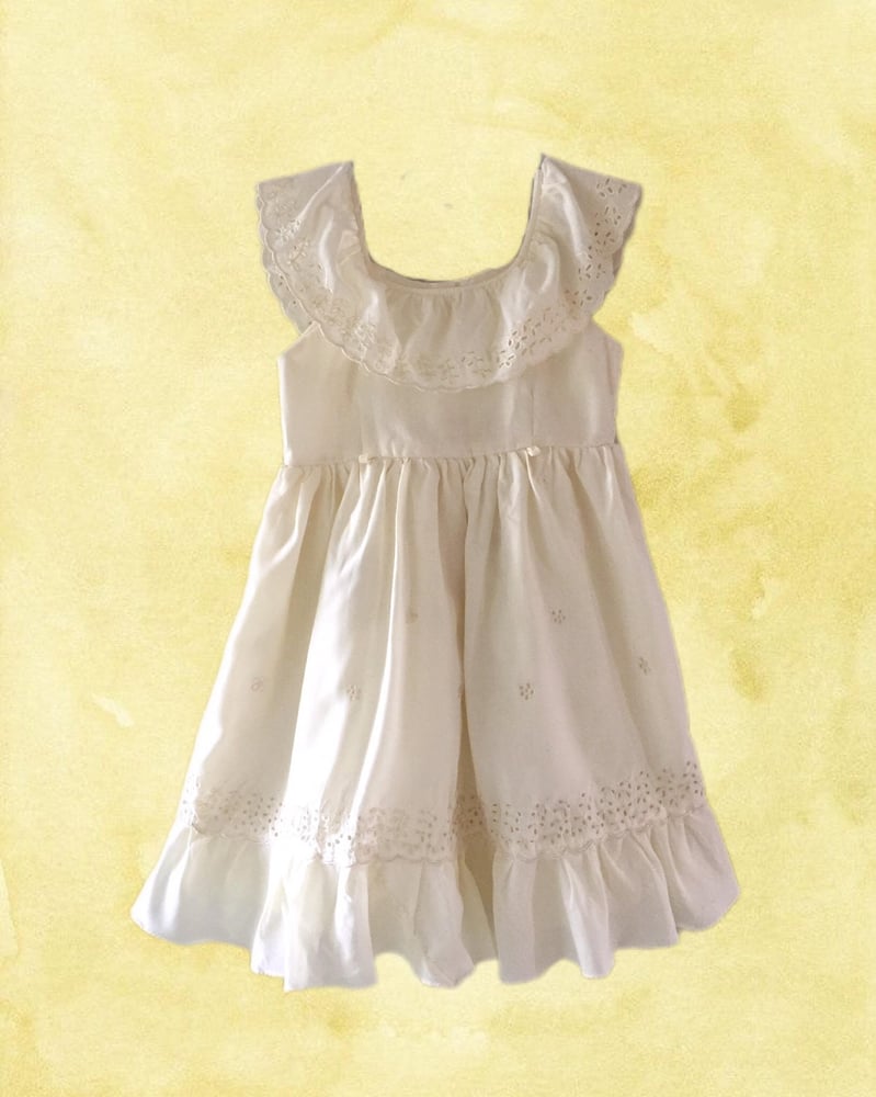 Image of VINTAGE Cream Eyelet Boho Dress 7/8